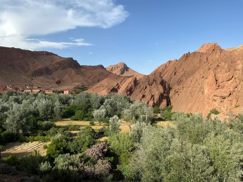 Panoramic landscape of Dades Valley in Morocco