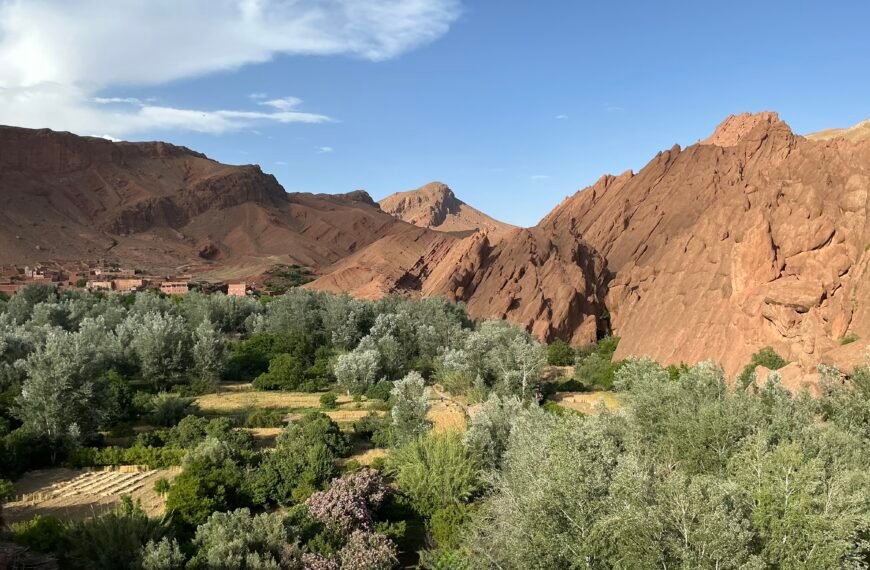 Panoramic landscape of Dades Valley in Morocco