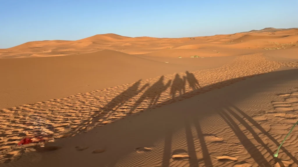Sunrise over the Sahara Desert dunes in Merzouga