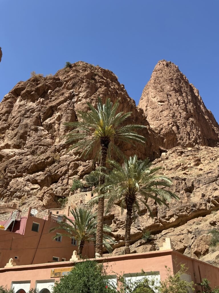 Beautiful oasis and mountain scenery in Todra Valley, Morocco